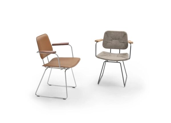 Mit Kufengestell Stuhl aus Seil mit Armlehnen | Flexform | Echoes - Image 2
