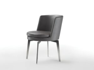 Stuhl aus Leder mit gepolsterter Sitzfläche | Flexform | Feel Good