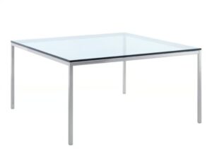 Quadratischer Tisch aus Stahl und Glas | Knoll | Florence Knoll