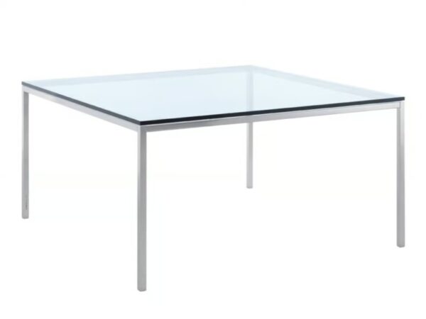 Quadratischer Tisch aus Stahl und Glas | Knoll | Florence Knoll