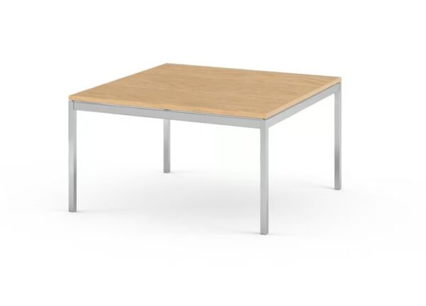 Quadratischer Tisch aus Stahl und Holz | Knoll | Florence Knoll