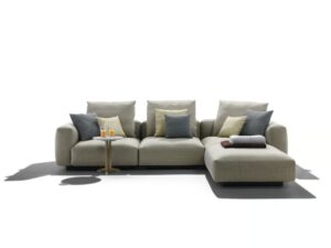 3-er Garten Anbausofa aus Stoff mit Récamiere | Flexform | Grandemare