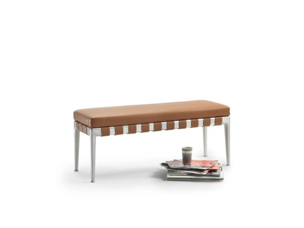 Gepolsterte Sitzbank aus gegerbtem Leder | Flexform | Gregory - Image 3