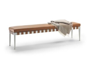 Gepolsterte Sitzbank aus gegerbtem Leder | Flexform | Gregory