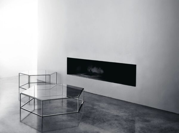 Sechseck- Couchtisch aus Stahl und Kristal | Desalto - Image 7