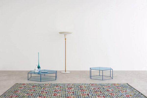 Sechseck- Couchtisch aus Stahl und Kristal | Desalto - Image 6