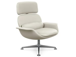 Drehbarer Sessel aus Leder mit hoher Rückenlehne | Knoll | KN