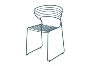 Stapelbarer mit Kufengestell Stuhl aus Stahl | Desalto | Koki Wire