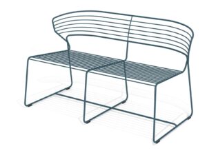 2-Sitzer Gartensofa aus Stahl mit Kufengestell | Desalto | Koki Wire