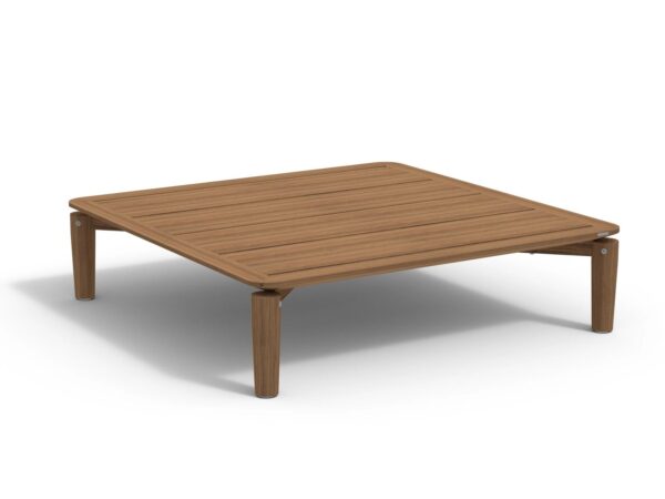 Niedriger quadratischer Garten-Beistelltisch aus Teakholz | RODA | Levante