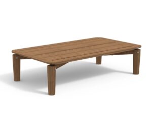 Niedriger rechteckiger Garten-Beistelltisch aus Teakholz | RODA | Levante