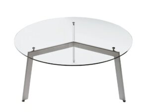 Runder Tisch aus Stahl und Glas | Desalto