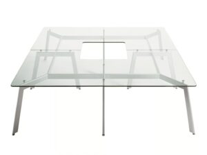 Tisch aus Stahl und Glas | Desalto