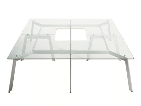 Tisch aus Stahl und Glas | Desalto