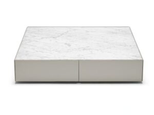 Niedriger quadratischer Couchtisch aus Marmor | Knoll | Matic