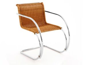 Freischwinger aus Rattan mit Armlehnen | Knoll | MR