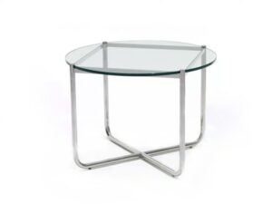 Runder Couchtisch aus Stahl und Glas | Knoll | MR