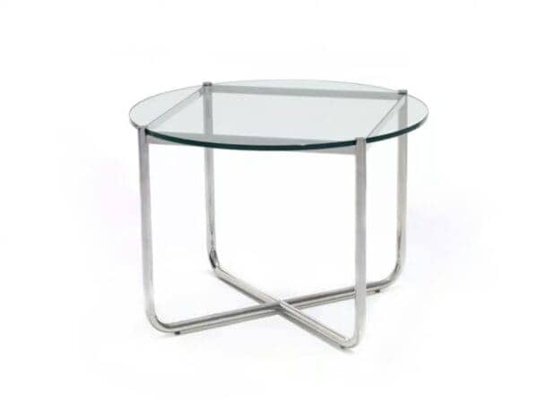 Runder Couchtisch aus Stahl und Glas | Knoll | MR