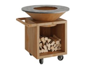 Holz- Gartengrill aus Corten™ mit Rollen | OFYR | OFYR Classic Storage PRO