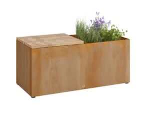 Gartenbank aus Corten™ mit integriertem Pflanzgefäss | OFYR | OFYR Benches