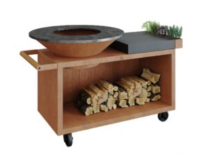 Holz- Gartengrill aus Corten™ mit Rollen | OFYR | OFYR Island PRO