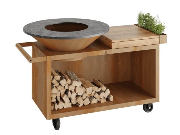 Holz- Gartengrill aus Corten™ mit Rollen | OFYR | OFYR Island PRO