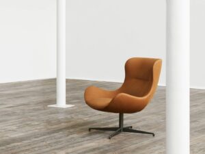 Drehbarer Sessel aus Leder mit Armlehnen | Living Divani
