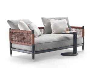 2-Sitzer Sofa aus gegerbtem Leder mit abnehmbarem Bezug | Flexform | Parker