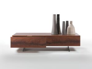 Niedriger Couchtisch aus Mahagoni mit Aufbewahrung | Flexform | Piuma