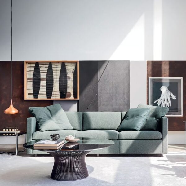 Runder Couchtisch aus Stahl und Kristal | Knoll | Platner - Image 2