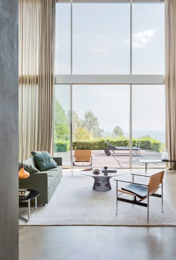 Runder Couchtisch aus Stahl und Kristal | Knoll | Platner - Image 3