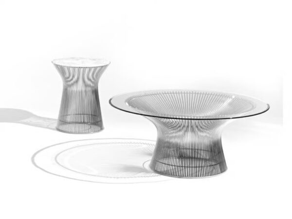 Runder Couchtisch aus Stahl und Kristal | Knoll | Platner - Image 5