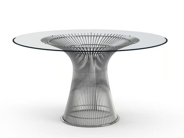 Runder Tisch aus Stahl und Glas | Knoll | Platner