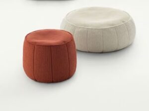 Runder Sitzpuff aus Stoff mit abnehmbarem Bezug | Paola Lenti
