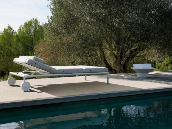 Verstellbarer Gartenliege aus Stoff mit Rollen | B&B Italia Outdoor | Springtime - Image 4