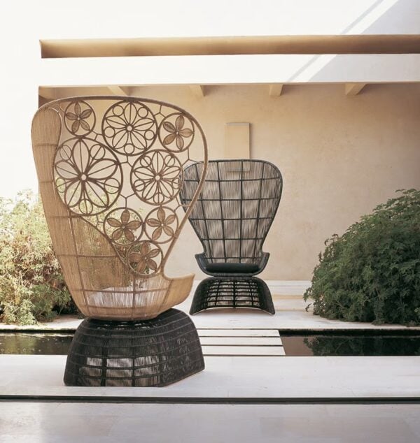 Gartensessel aus Polyethylen mit hoher Rückenlehne | B&B Italia Outdoor | Crinoline - Image 4