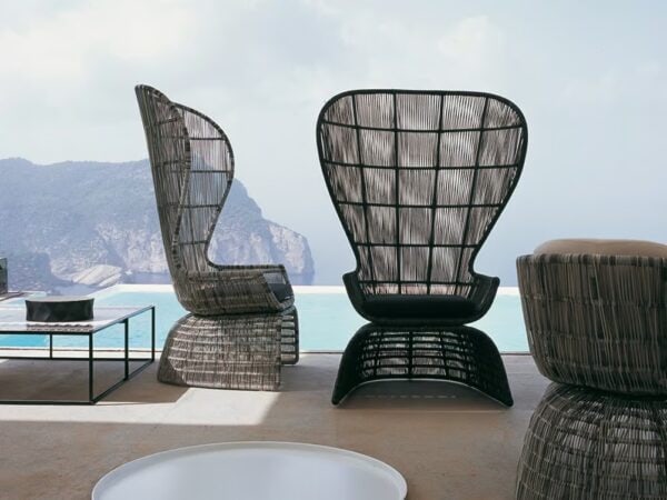 Gartensessel aus Polyethylen mit hoher Rückenlehne | B&B Italia Outdoor | Crinoline - Image 2