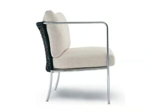 Lounge Gartensessel aus Edelstahl mit Armlehnen | Living Divani | Café