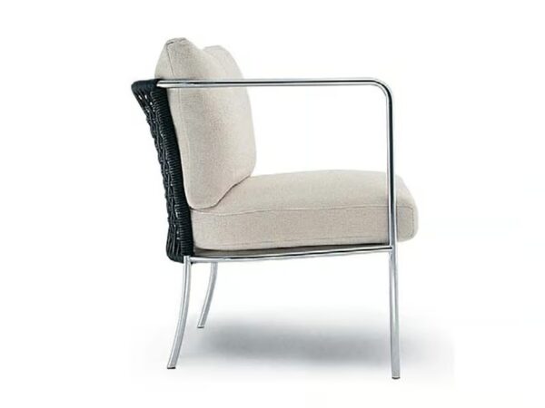 Lounge Gartensessel aus Edelstahl mit Armlehnen | Living Divani | Café