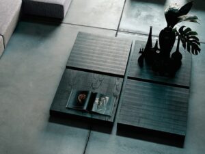 Niedriger quadratischer Couchtisch aus Holz | Living Divani