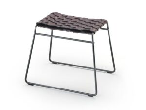 Hocker aus gegerbtem Leder mit Kufengestell | Flexform | Mate