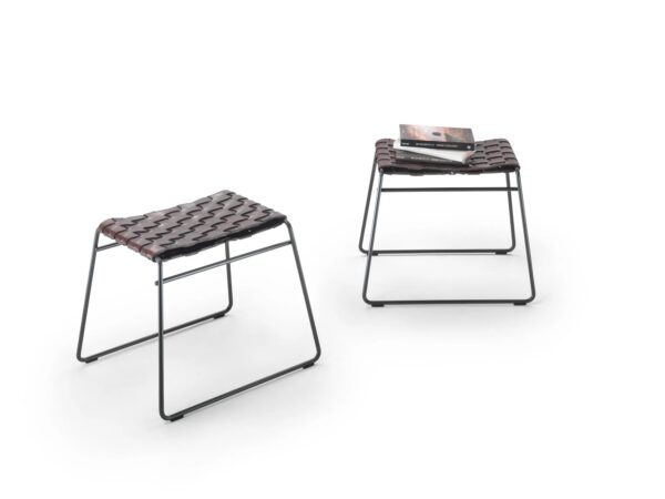 Hocker aus gegerbtem Leder mit Kufengestell | Flexform | Mate - Image 2