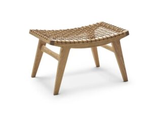 Niedriger Hocker aus Eichenholz | Knoll | Klismos