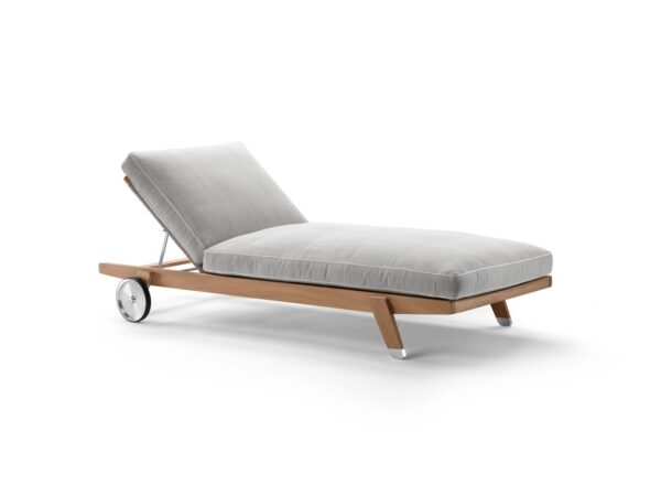 Gartenliege aus Irokoholz mit Rollen | Flexform | Hora Sexta - Image 3