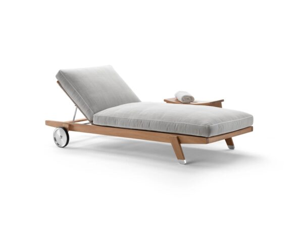 Gartenliege aus Irokoholz mit Rollen | Flexform | Hora Sexta - Image 4