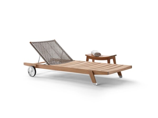 Gartenliege aus Irokoholz mit Rollen | Flexform | Hora Sexta - Image 5