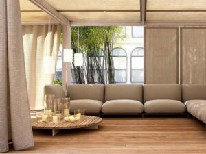 Niedriger runder Couchtisch aus Holz | Paola Lenti | Sunset
