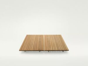 Niedriger rechteckiger Couchtisch aus Holz | Paola Lenti | Sunset