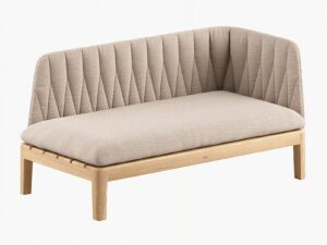 Gepolsterte Récamiere für den Garten aus Stoff und Teakholz | Royal Botania | Calypso Lounge